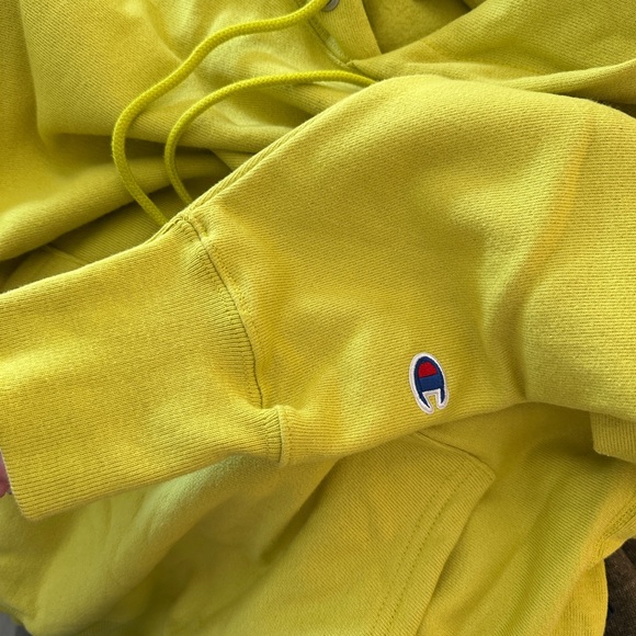 authentic champion chartreause yellow green hoodie size Large - Picture 4 of 7